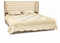 Кровать Secret De Maison CASTRO ( mod. BED 19-01 K ) красное дерево, 209х189х115см, Натуральный Минди, ткань бежевая (FP-028). Фото №1