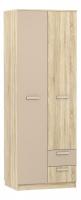 Акварель НМ 014.07 М Шкаф для одежды с ящиками Капучино/Дуб сонома, Дуб Сонома