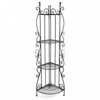 Этажерка угловая Secret De Maison 001 стальной сплав, 50х35х160см, черный