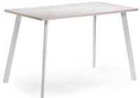 Стол деревянный Тринити Лофт 140 25 мм юта / белый матовый. Фото №1