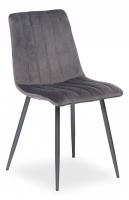 Стул  DUBLIN (mod. 7066) металл,ткань, 45 х 56 х 88 х 51 см, серый вельвет/антрацит (Поставляется только по 4 шт)