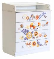 Комод пеленальный Polini kids Simple 1580 Прогулка, белый. Фото №1