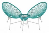 Комплект кофейный ACAPULCO (стол, арт. AC002 и 2 кресла, арт. AC001), белый. Фото №1