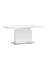 Стол обеденный Глазго раскладной 160-215*90 глянцевый белый