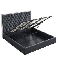 Кровать LBD1704 серая с ящиком для белья. Фото №1