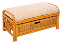 Пуф с подушкой цвет каркаса Коньячный, цвет подушки сиденья Бежевый. Фото №1