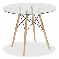 Стол CINDY GLASS (mod.80GLASS) металл/стекло, D80х75см, прозрачный