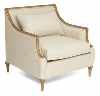 Кресло Secret De Maison ATILA ( mod. CHA 19-27A ) красное дерево, 80х80х82см, античный дуб, ткань кремовая. Фото №1