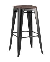 Стул барный TOLIX WOOD черный глянцевый фото Стул барный TOLIX WOOD черный глянцевый. Фото №1