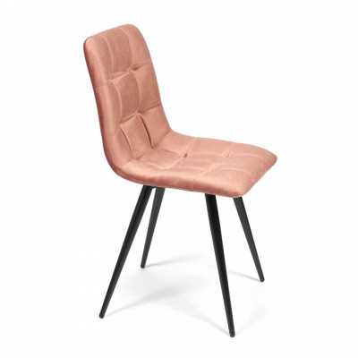 Стул CHILLY (mod. 7095) ткань/металл, 53х47х88 см, высота до сиденья 50 см, коралловый barkhat 15 /черный (поставляется по 4 шт). Фото №2