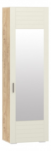 Шкаф для одежды НМ 013.16 Livorno (фасад с зеркалом), Софт Панакота, Дуб Бунратти. Фото №1