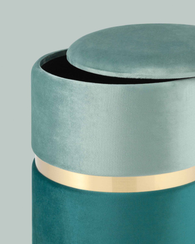 Пуф Кэрри с ящиком велюр бирюзовый. Фото №5