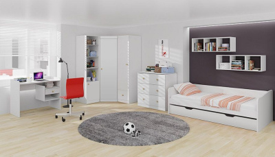 Шкаф платяной Polini Kids Fun, белый. Фото