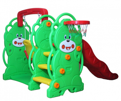 Комплекс игровой Медвежонок, зеленый, красный. Фото №5