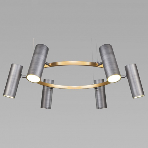 Подвесная люстра Eurosvet Spacer 90103/6 матовый серый/золото. Фото №1