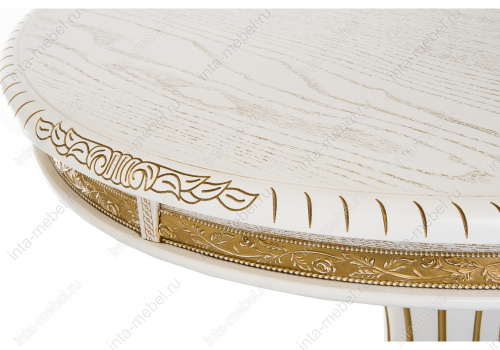 Стол Женева молочный с золотой патиной. Фото №7
