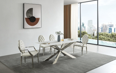 Стул Y110B бежевый бархат. Фото