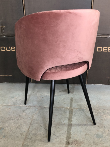 Стул Базель коралловый с прострочкой с черными ножками. Фото №6