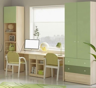 Стол на два рабочих места с тумбами Силуэт. Фото №4