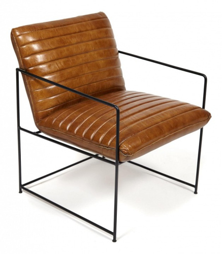 Кресло Secret De Maison GETSBY ( mod. 2670-1) металл/кожа буйвола, 36X36X76, Античный светлый. Фото №1