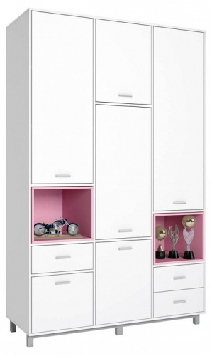 Шкаф комбинированный Polini Kids Mirum, белый. Фото №1