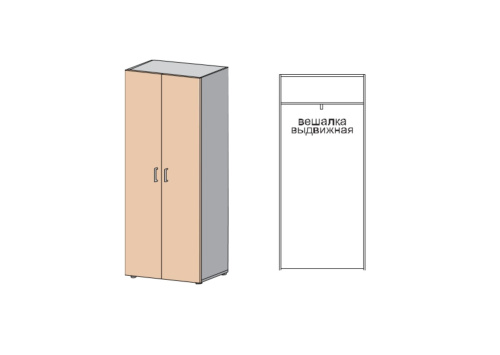 Гардероб гл. 422мм с задней стенкой ДВП 3мм, широкий Европа Лайт. Фото №1