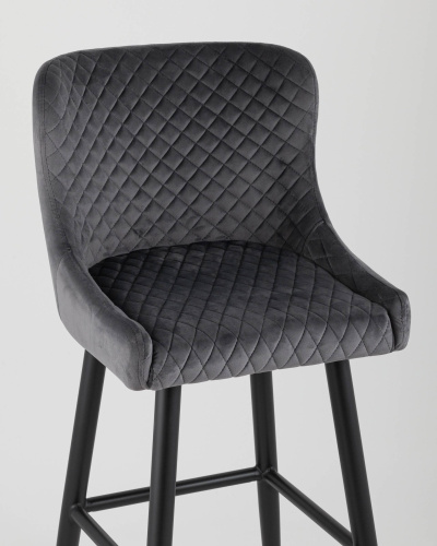 Стул барный Ститч велюр серый. Фото №9