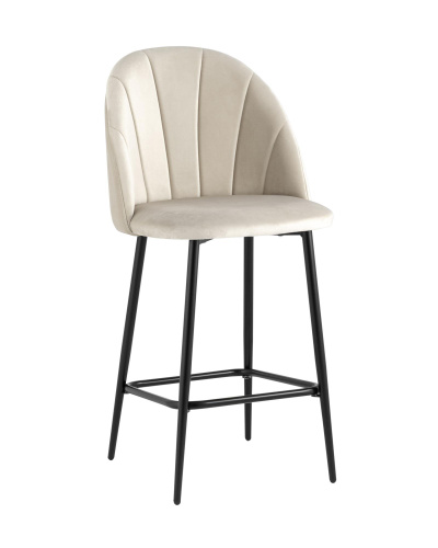 Стул полубарный Логан велюр бежевый. Фото №1