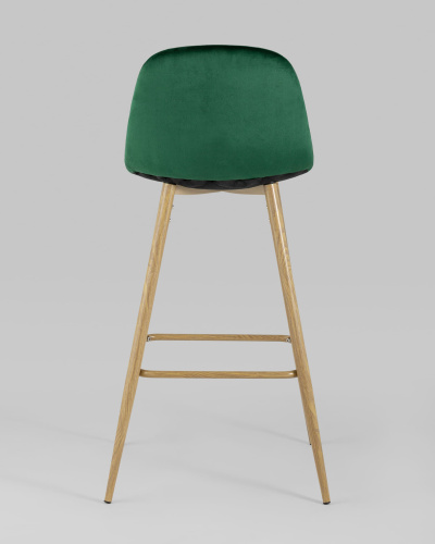 Стул барный Валенсия велюр зеленый ножки цвет дерево. Фото №6