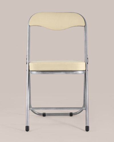Стул складной ДЖОН металлик, кремовый. Фото №5