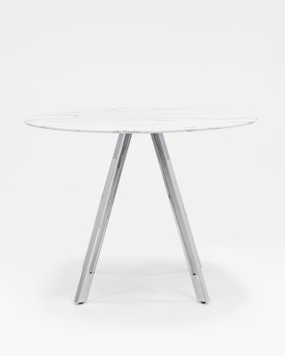 Стол обеденный Хьюстон D100 белый стеклянный. Фото