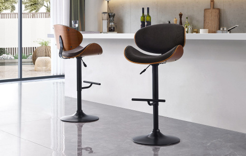 Стул барный JY1076 коричневый/черный. Фото №4