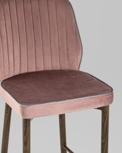 Стул полубарный Лоренс велюр пыльно-розовый. Фото №9
