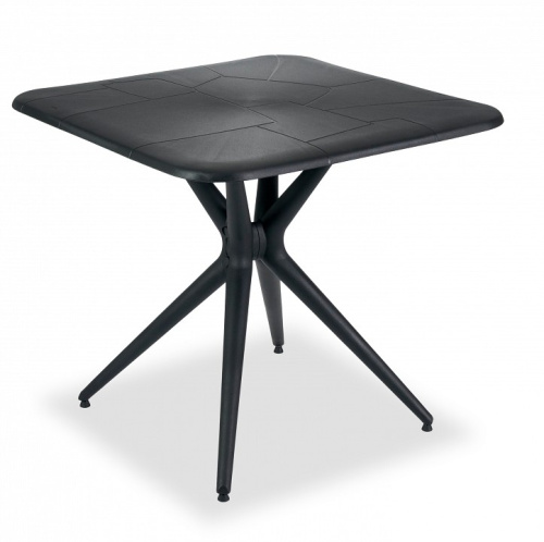 Стол KNORR (mod. TT73) пластик, 83х83х76 см, черный. Фото №1