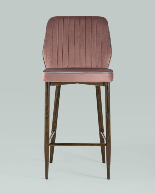 Стул полубарный Лоренс велюр пыльно-розовый. Фото №5