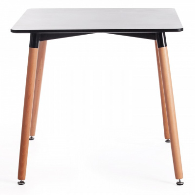 Стол JOHN (mod. T1003) МДФ/дерево, 80 х 80 х 75 см , Black (черный)/ Natural (натуральный). Фото