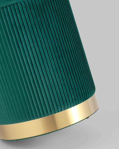 Пуф Шарлотта с ящиком велюр зеленый. Фото №7