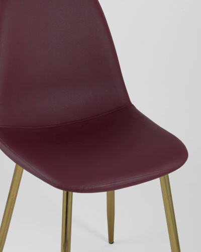 Стул Валенсия экокожа красная золотые ножки. Фото №9