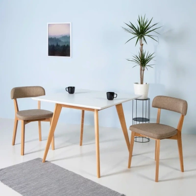 Стол Лунд квадратный 860*860 бук-белый. Фото №4