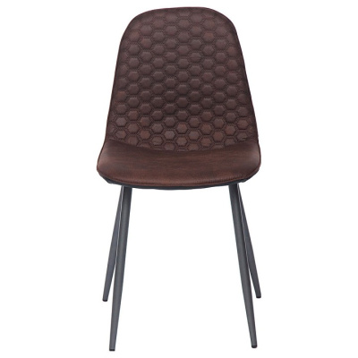 Стул  STORM (mod. 807) металл,ткань наппа, 46 х 53 х 87 х 49 см, темно-коричневый/черный (Поставляется только по 4 шт). Фото