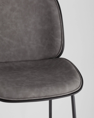 Стул барный Beetle PU со спинкой серый. Фото №10