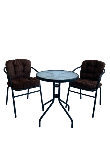 Комплект садовый "Бистро" BISTRO с коричневыми подушками. Фото №2
