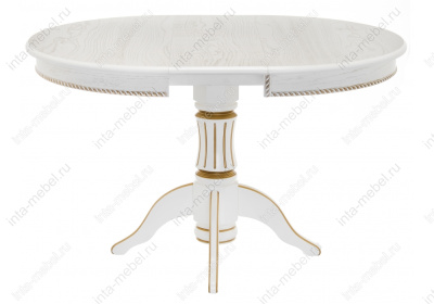 Стол деревянный Павия 130 молочный с золотой патиной фото Стол деревянный Павия 130 молочный с золотой патиной. Фото №3