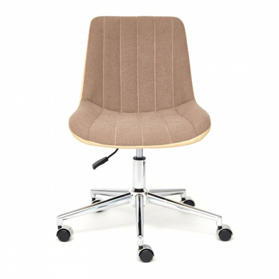 Кресло STYLE экошерсть/кож/зам, коричневый/бежевый, 36-34. Фото №2