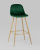 Стул барный Валенсия велюр зеленый ножки цвет дерево. Фото №3