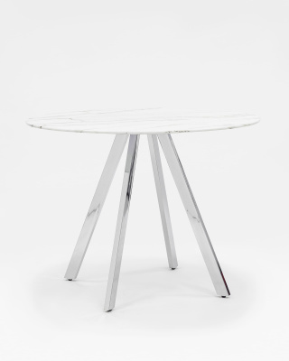 Стол обеденный Хьюстон D100 белый стеклянный. Фото